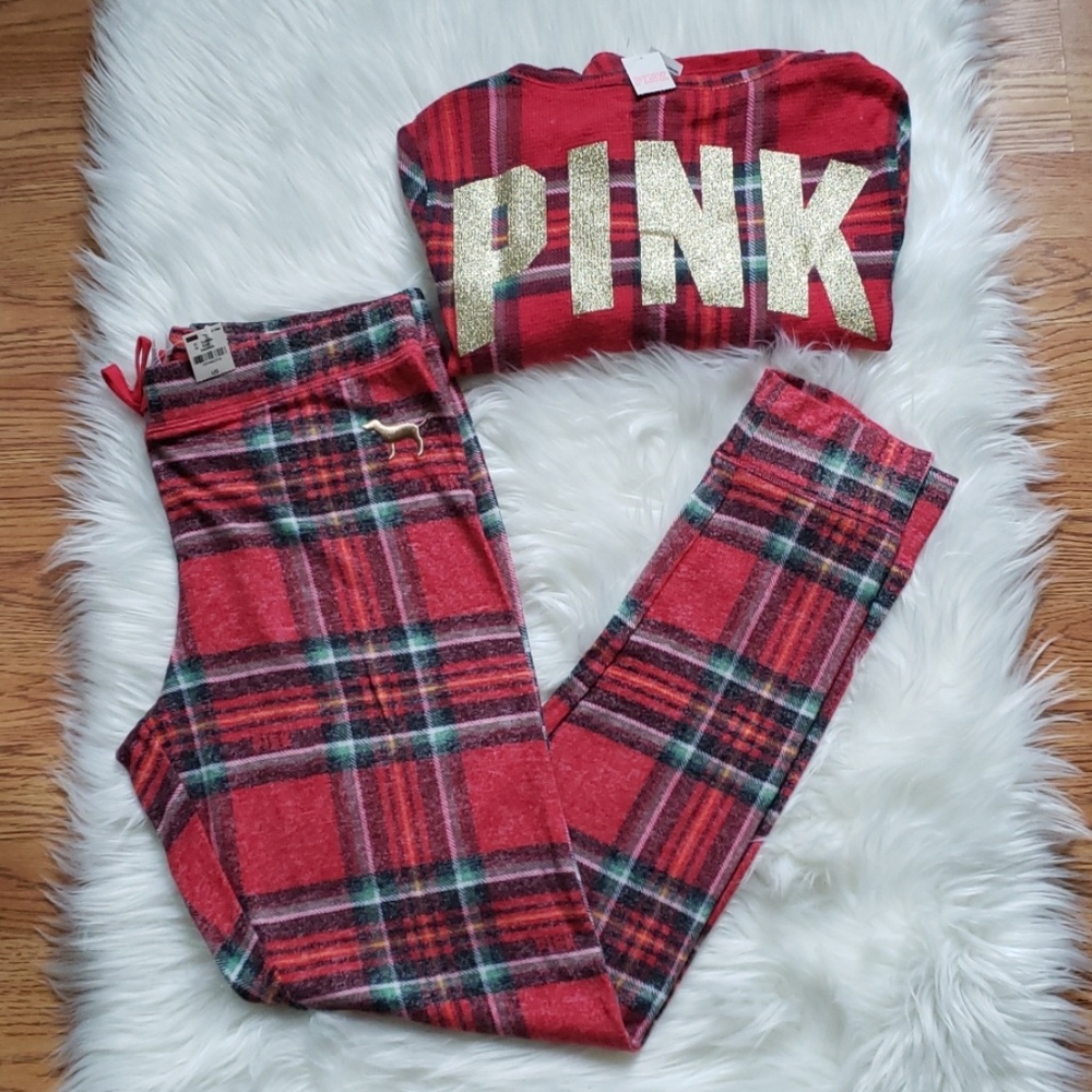 NWT PINK by Victoria's Secret Flannel PJ bottoms